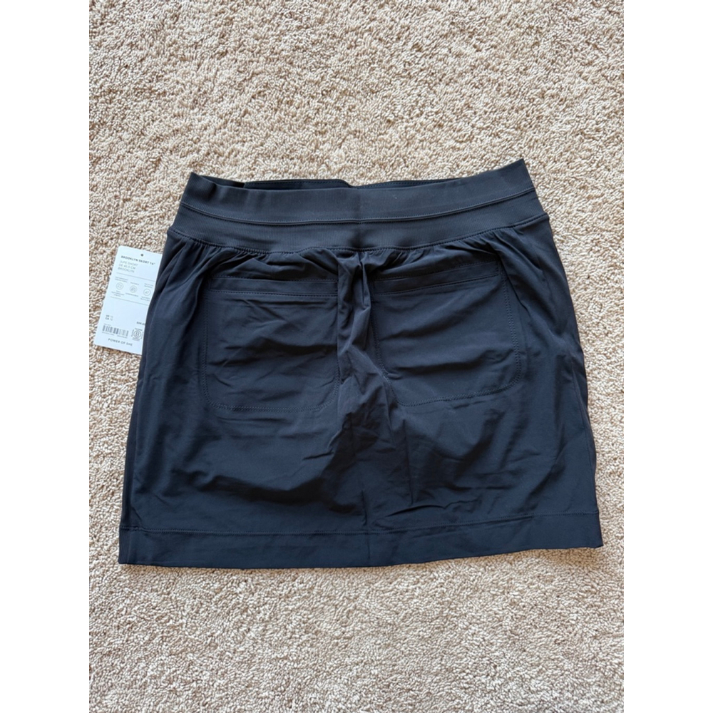 NWT Athleta Brooklyn Skort 16” Black Size 10 Zipper Pockets - Picture 2 of 3